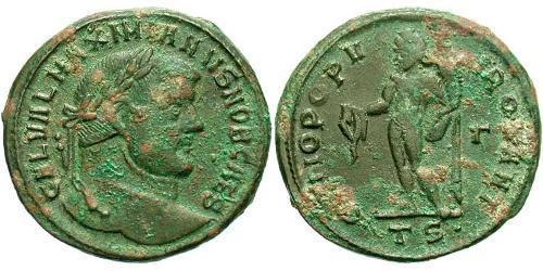 1 Фолліс Римська імперія (27BC-395) Бронза Галерій Максиміан (260-311)