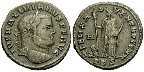 1 Фолліс Римська імперія (27BC-395) Бронза Максиміан (250-310)