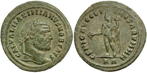 1 Фолліс Римська імперія (27BC-395) Бронза Галерій Максиміан (260-311)