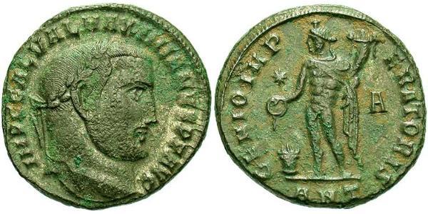 1 Фолліс Римська імперія (27BC-395) Бронза Галерій Максиміан (260-311)