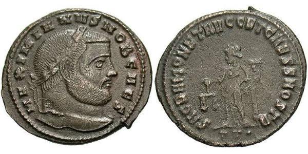 1 Фолліс Римська імперія (27BC-395) Бронза Галерій Максиміан (260-311)