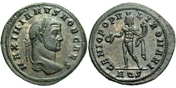 1 Фолліс Римська імперія (27BC-395) Бронза Галерій Максиміан (260-311)