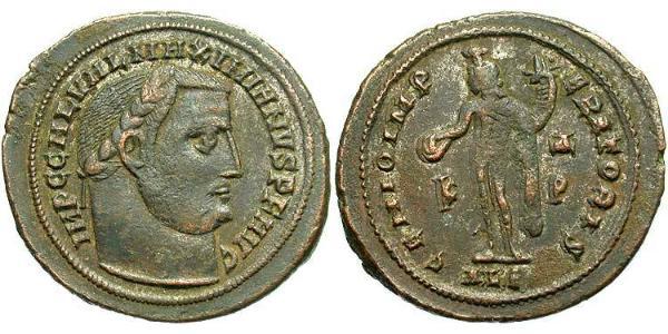 1 Фолліс Римська імперія (27BC-395) Бронза Галерій Максиміан (260-311)