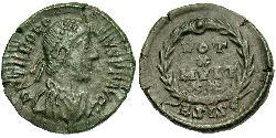 1 Фолліс /  AE4 Римська імперія (27BC-395) Бронза Феодосій I (347-395)