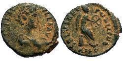 1 Фолліс /  AE4 Римська імперія (27BC-395) Бронза Элія Флацилла (?-385)