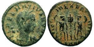 1 Фолліс /  AE4 Римська імперія (27BC-395) Бронза Далмацій  (?-337)