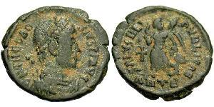1 Фолліс /  AE4 Римська імперія (27BC-395) Бронза Феодосій I (347-395)