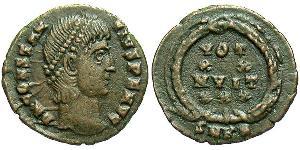 1 Фолліс /  AE4 Римська імперія (27BC-395) Бронза Констант I (320-350)
