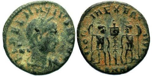 1 Фолліс /  AE4 Римська імперія (27BC-395) Бронза Далмацій  (?-337)