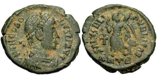 1 Фолліс /  AE4 Римська імперія (27BC-395) Бронза Феодосій I (347-395)