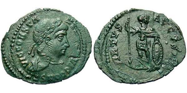 1 Фолліс /  AE4 Римська імперія (27BC-395) Бронза Констанцій II (317 - 361)