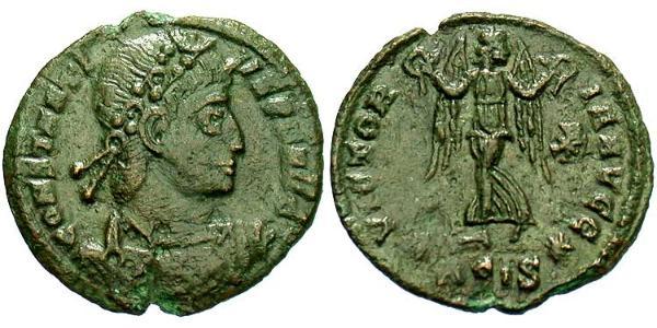 1 Фолліс /  AE4 Римська імперія (27BC-395) Бронза Констанцій II (317 - 361)
