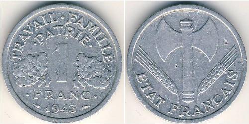 1 Франк Vichy France (1940-1944) Алюміній 