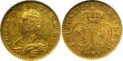 1 Франк Франкське королівство (843-1791) Золото Людовик XV(1710-1774)
