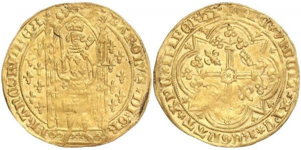 1 Франк Франкське королівство (843-1791) Золото Карл V Мудрий (1338 - 1380)