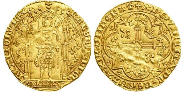 1 Франк Франкське королівство (843-1791) Золото Карл V Мудрий (1338 - 1380)