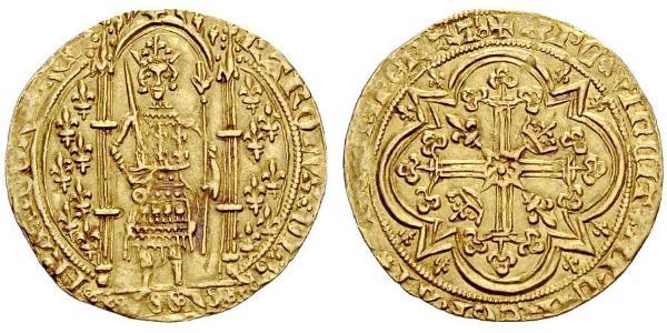1 Франк Франкське королівство (843-1791) Золото Карл V Мудрий (1338 - 1380)