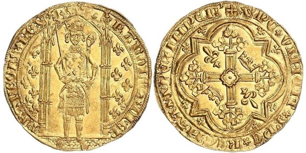 1 Франк Франкське королівство (843-1791) Золото Карл V Мудрий (1338 - 1380)