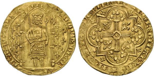1 Франк Франкське королівство (843-1791) Золото Карл V Мудрий (1338 - 1380)