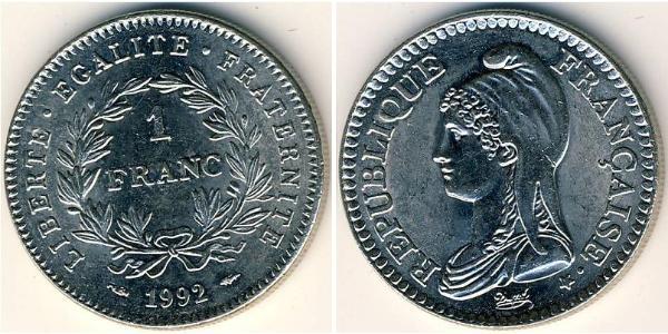 1 Франк French Fifth Republic (1958 - ) Нікель 
