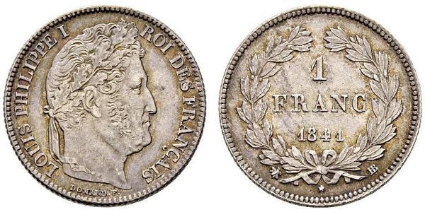 1 Франк July Monarchy (1830-1848) Срібло Луі-Філіп I (1773 -1850)