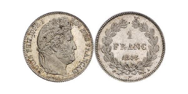 1 Франк July Monarchy (1830-1848) Срібло Луі-Філіп I (1773 -1850)