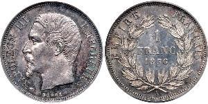 1 Франк Second French Empire (1852-1870) Срібло Наполеон ІІІ Бонапарт (1808-1873)