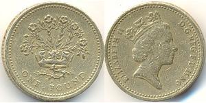 1 Фунт Велика Британія (1922-) Нікель/Латунь Єлизавета II (1926-2022)