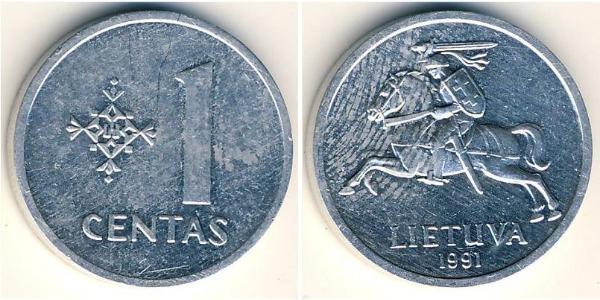 1 Цент Литва (1991 - ) Алюміній 