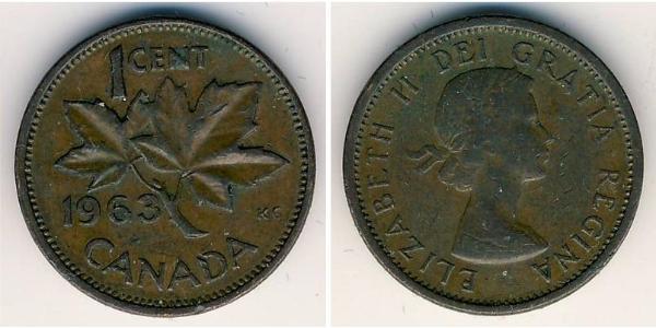 1 Цент Канада Бронза Єлизавета II (1926-2022)