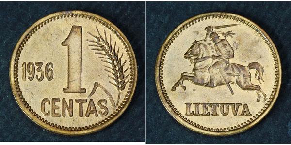 1 Цент Литва Бронза 