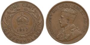 1 Цент Ньюфаундленд и Лабрадор Бронза Георг V (1865-1936)