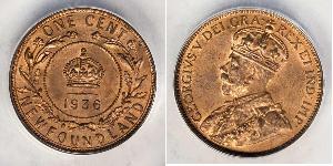 1 Цент Ньюфаундленд и Лабрадор Бронза Георг V (1865-1936)