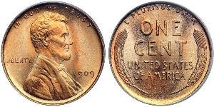 1 Цент США (1776 - ) Бронза Авраам Линкольн (1809-1865)