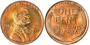 1 Цент США (1776 - ) Бронза Авраам Линкольн (1809-1865)