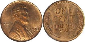 1 Цент США (1776 - ) Бронза Авраам Линкольн (1809-1865)