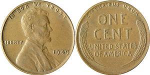 1 Цент США (1776 - ) Бронза Авраам Линкольн (1809-1865)