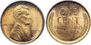 1 Цент США (1776 - ) Бронза Авраам Линкольн (1809-1865)
