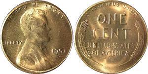 1 Цент США (1776 - ) Бронза Авраам Линкольн (1809-1865)