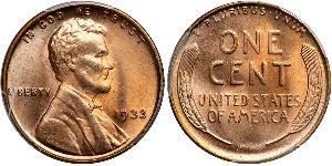 1 Цент США (1776 - ) Бронза Авраам Линкольн (1809-1865)