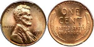 1 Цент США (1776 - ) Бронза Авраам Линкольн (1809-1865)