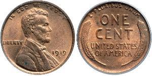 1 Цент США (1776 - ) Бронза Авраам Линкольн (1809-1865)