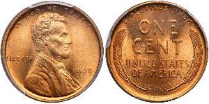 1 Цент США (1776 - ) Бронза Авраам Линкольн (1809-1865)