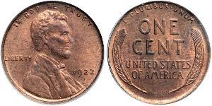 1 Цент США (1776 - ) Бронза Авраам Линкольн (1809-1865)