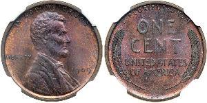 1 Цент США (1776 - ) Бронза Авраам Линкольн (1809-1865)