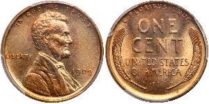1 Цент США (1776 - ) Бронза Авраам Линкольн (1809-1865)