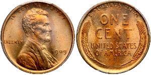 1 Цент США (1776 - ) Бронза Авраам Линкольн (1809-1865)