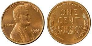 1 Цент США (1776 - ) Бронза Авраам Линкольн (1809-1865)