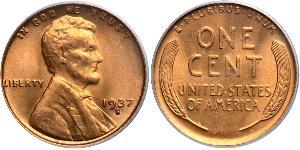 1 Цент США (1776 - ) Бронза Авраам Линкольн (1809-1865)