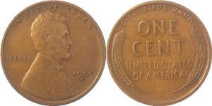 1 Цент США (1776 - ) Бронза Авраам Линкольн (1809-1865)
